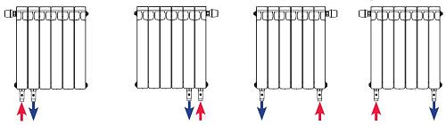 Rifar Alp Ventil 500 16 секции биметаллический радиатор с нижним левым подключением