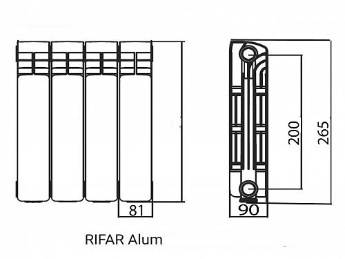 Rifar Alum 200 14 секции алюминиевый секционный радиатор