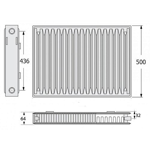 Kermi FKO 12 500x400 панельный радиатор с боковым подключением