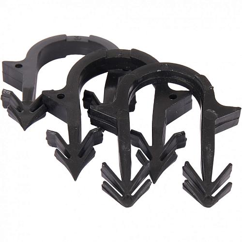 STOUT Скоба якорная с двойным креплением для труб д.16-20мм, цвет черный