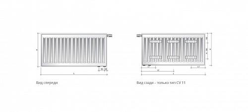 Purmo Ventil Compact CV21 600x600 стальной панельный радиатор с нижним подключением