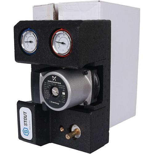 Stout Насосная группа с 3-х ходовым приводным смесителем 3/4" с насосом Grundfos UPSO 15-65 130