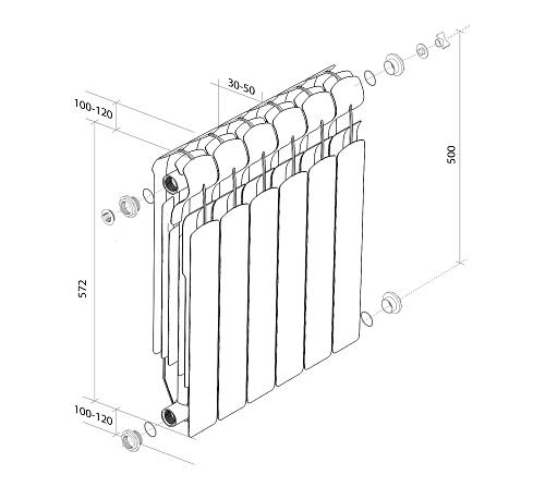 Royal Thermo Indigo Super+ 500/ 12 секций БиМеталлический радиатор 