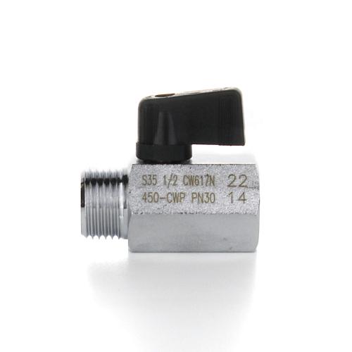 Elsen Кран шаровой латунный прямой MINI, НВ 1/2" - 1/2", ручка - бабочка