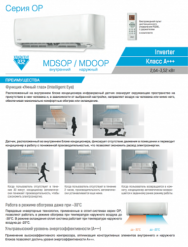 Mdv MDSOP-12HRFN8/MDOOP-12HFN8 DC-Inverter  Настенная сплит-система