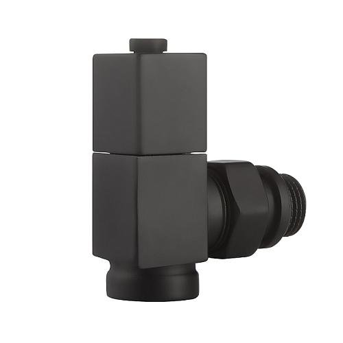 Royal Thermo Набор дизайн-вентилей CUBE угловой (черный) 1/2"