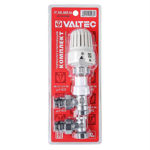 Valtec 1/2 x 3/4" Комплект терморегулирующего оборудования для радиатора угловой с переходом на евроконус