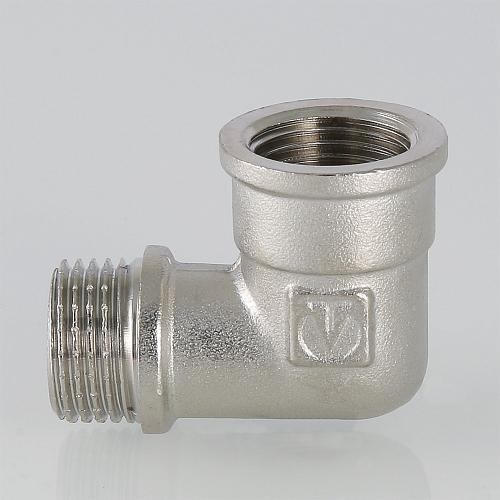 Valtec 1/2" Угольник латунный никелированный с переходом на наружную резьбу