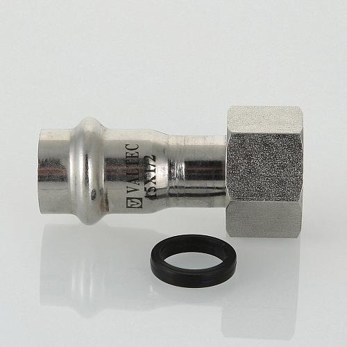 VALTEC 22 мм х 3/4" Пресс-фитинг из нержавеющей стали с накидной гайкой