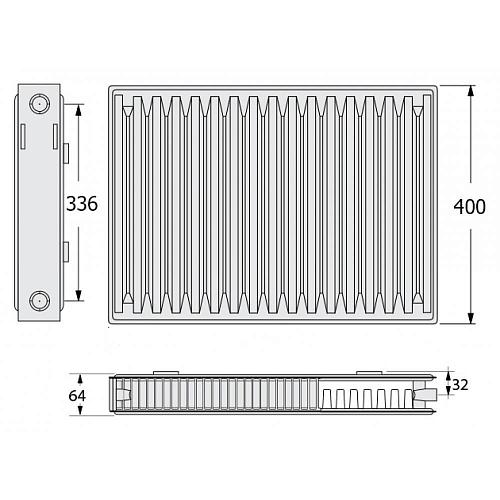 Kermi FKO 12 400x1000 панельный радиатор с боковым подключением