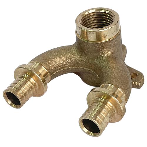 STOUT Угольник 16x1/2" проточный настенный бронзовый для труб из сшитого полиэтилена