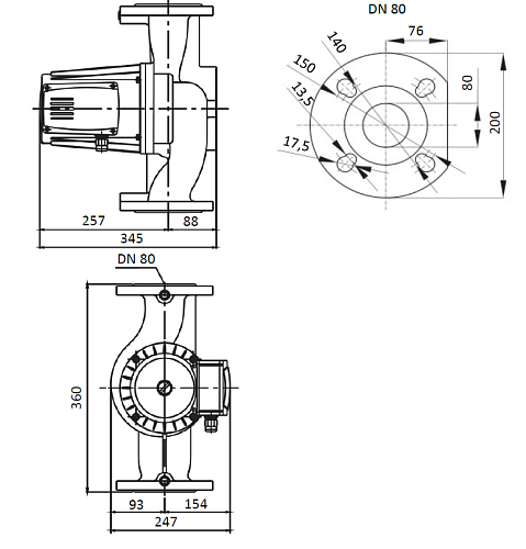 SHINHOO BASIC 80-12SF 3x380V Циркуляционный насос