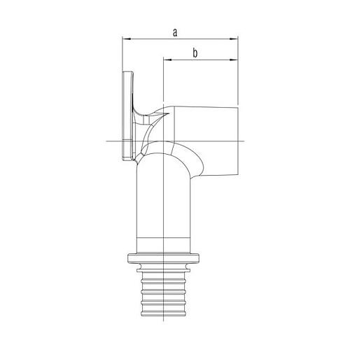 Проточный настенный угольник РЕХАУ 20/16-Rp 1/2 короткий RX+ арт. 14564171001