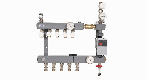 Henco Стальная коллекторная группа с насосом и зональным клапаном, 1/2"-1x3/4"