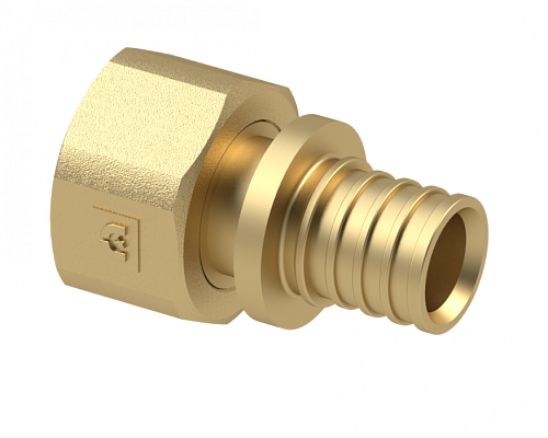 SPL Муфта переходная с накидной гайкой 16х3/4 (евроконус) для труб из сшитого полиэтилена, латунь