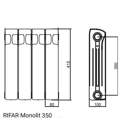Rifar Monolit 350 06 секций биметаллический секционный радиатор