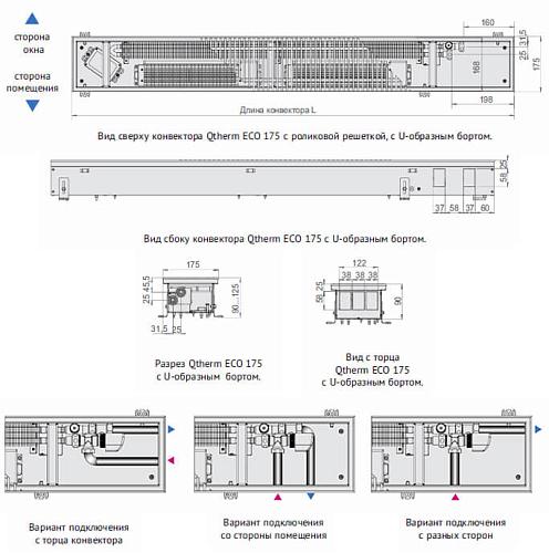 Varmann Qtherm ECO 175-90-2400 Внутрипольный конвектор с принудительной конвекцией