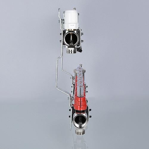 Valtec 1", 7 x 3/4", евроконус Коллекторный блок с регулировочными клапанами и расходомерами
