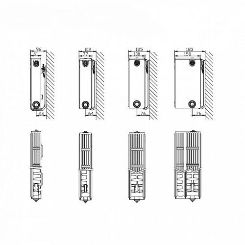 STELRAD Compact 21 600х3000 Стальные панельные радиаторы с боковым подключением