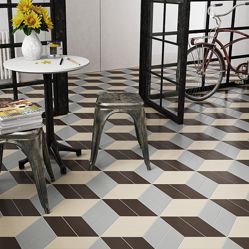 Equipe Chevron Marron Mate left  9х20,5 см Напольная плитка