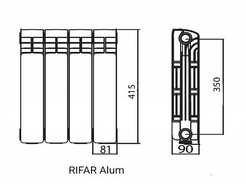 Rifar Alum 350 10 секции алюминиевый секционный радиатор