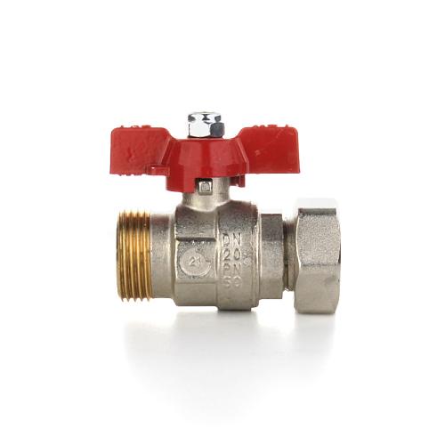 Elsen Кран шаровой НВ 1", ручка - бабочка, с накидной гайкой и возможностью опломбировки