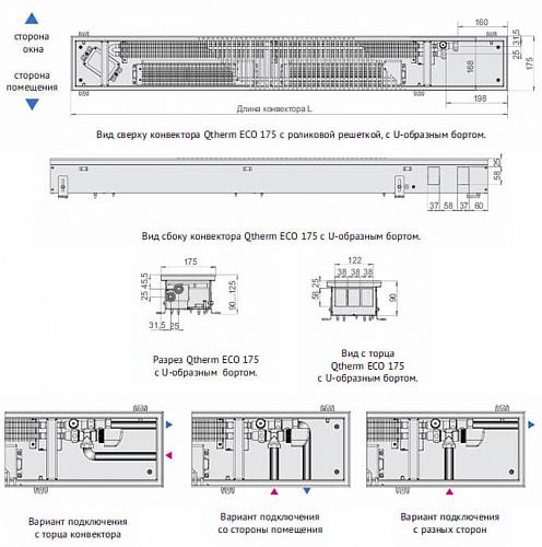 Varmann Qtherm ECO 175-90-2600 Внутрипольный  конвектор с принудительной конвекцией