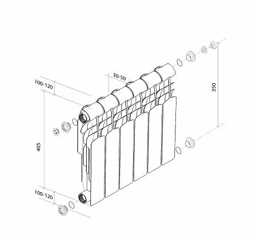 Royal Thermo Vittoria 350/ 10 секции БиМеталлический радиатор